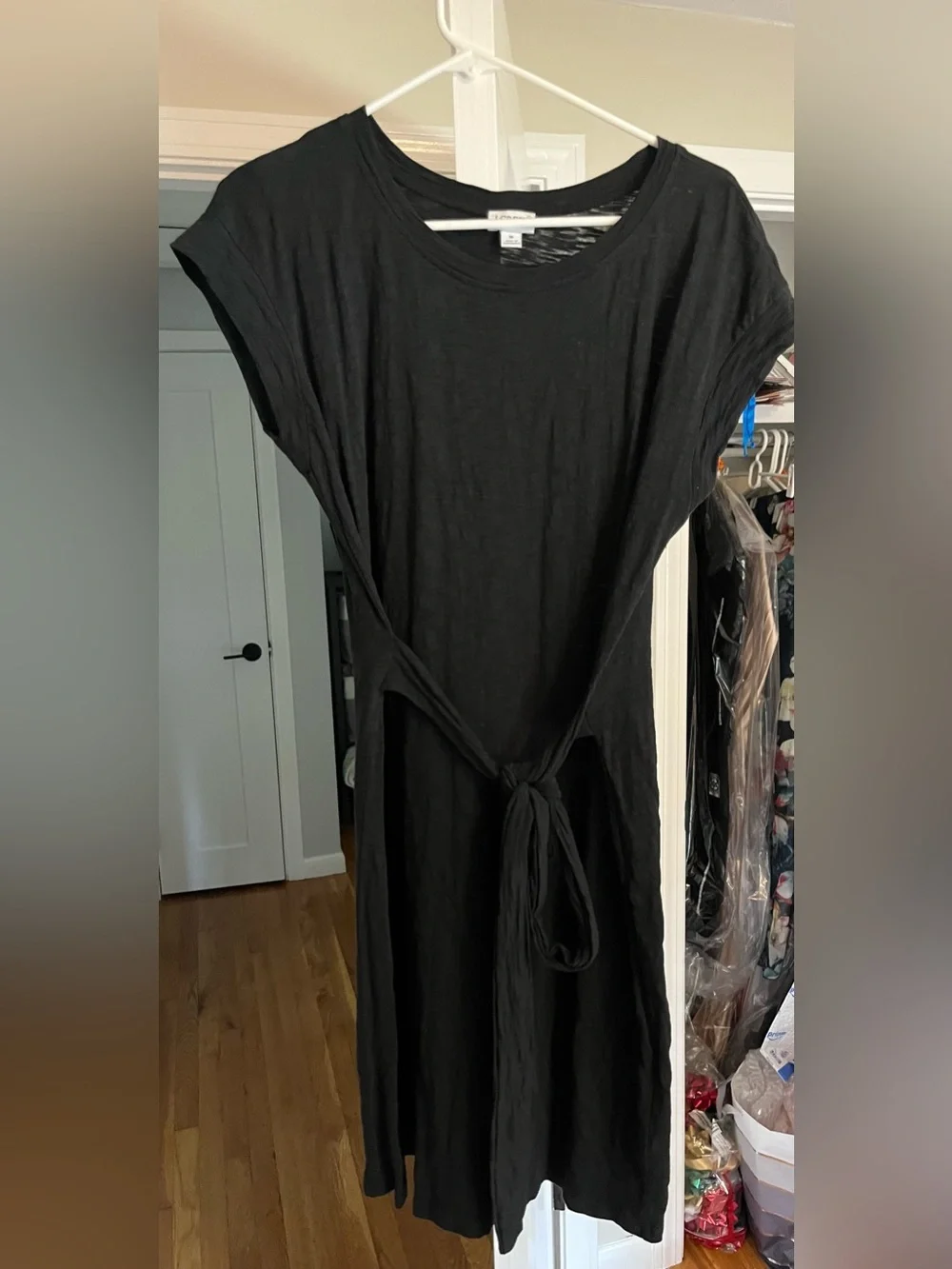 J.Crew Cotton Tie Black Dress- size Med